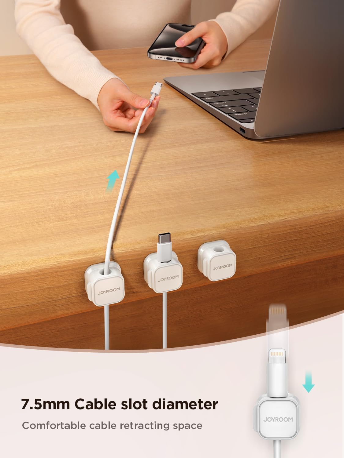JOYROOM magnetic cable clips for car charging cords