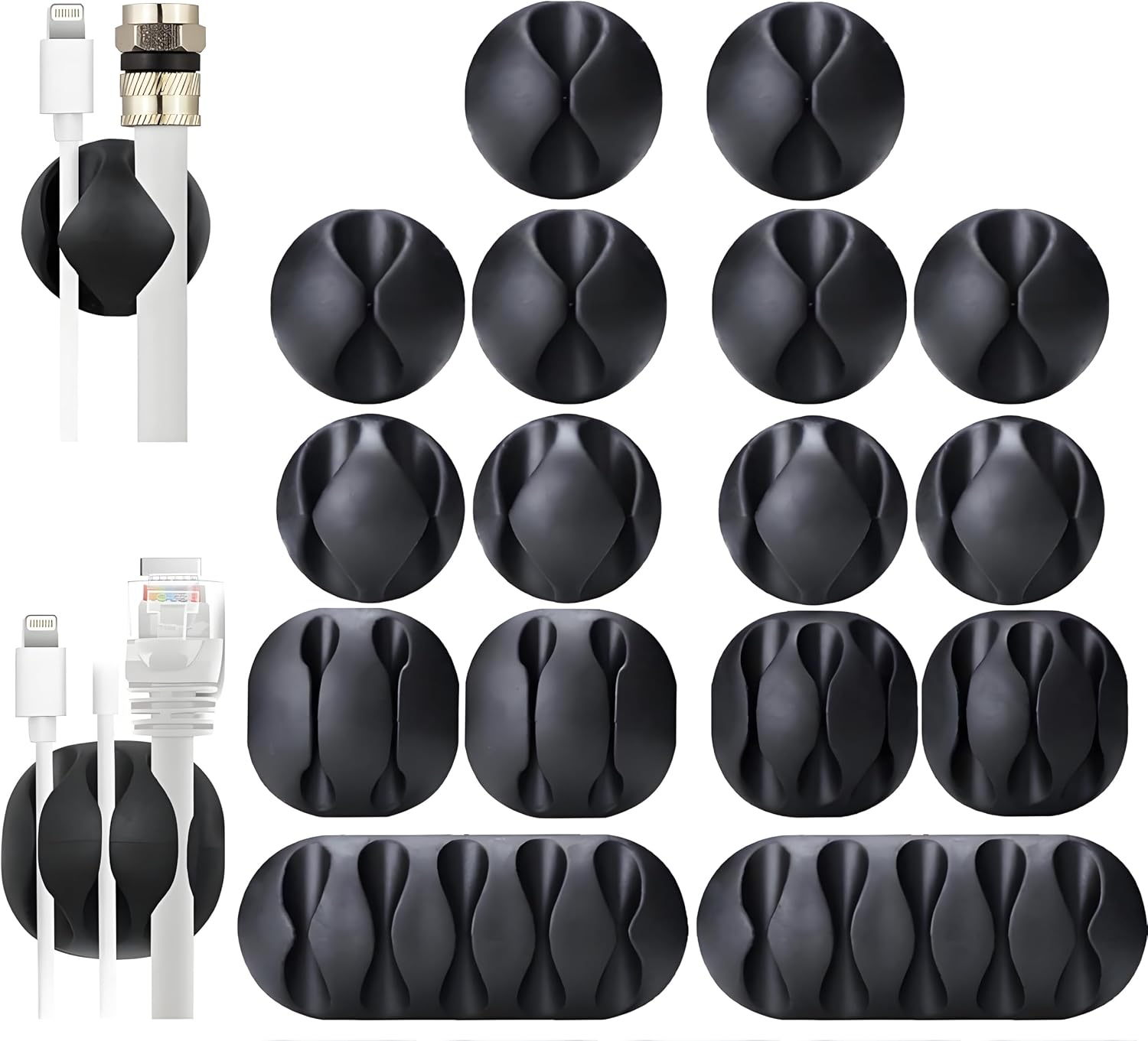 OHill adhesive cable clips for car cord organization