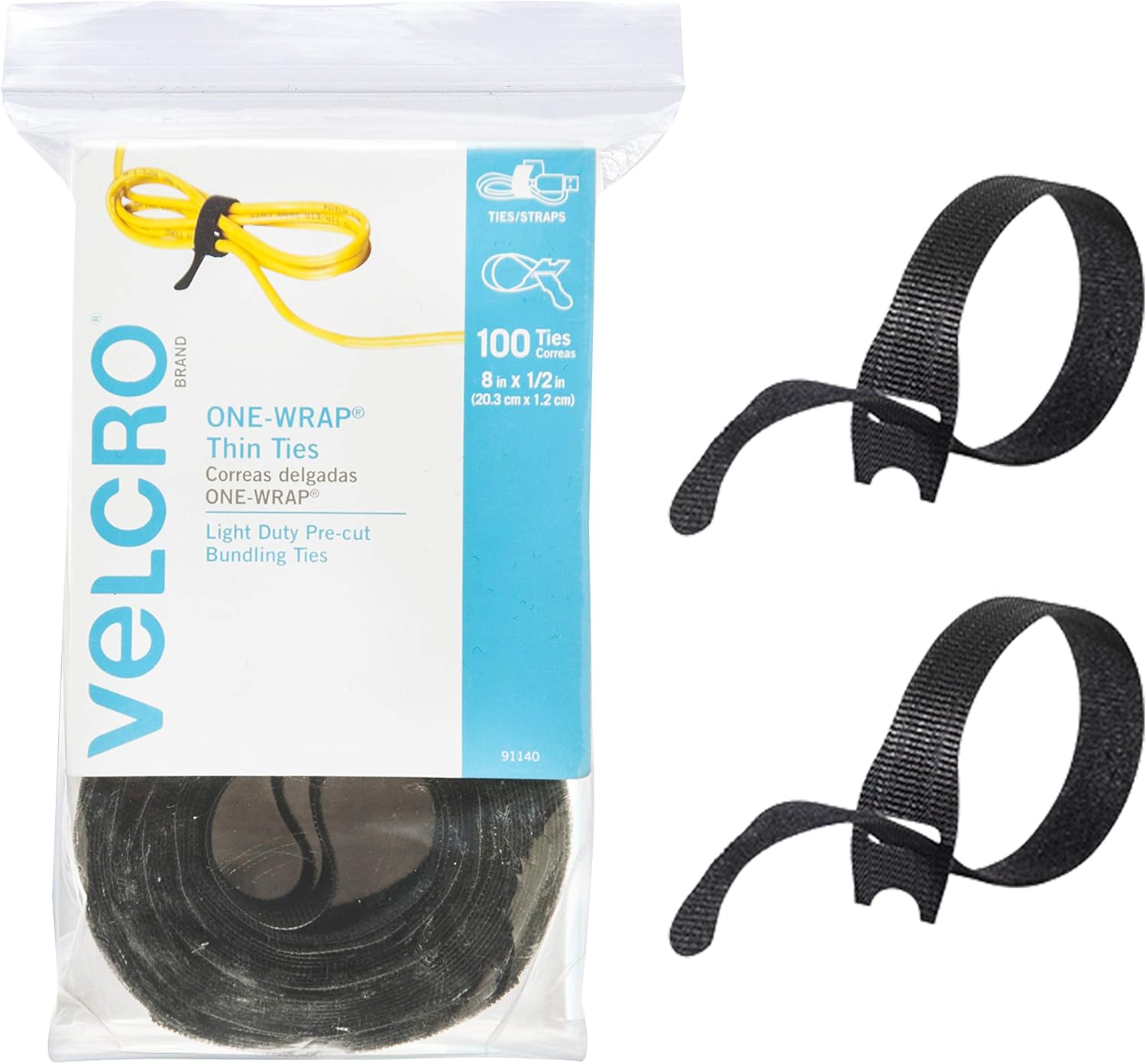 VELCRO ONE-WRAP reusable cable ties for organizing charging cords