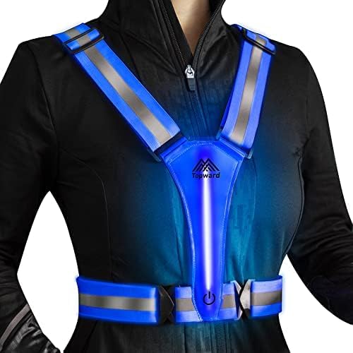 Topward LED reflective vest for nighttime visibility