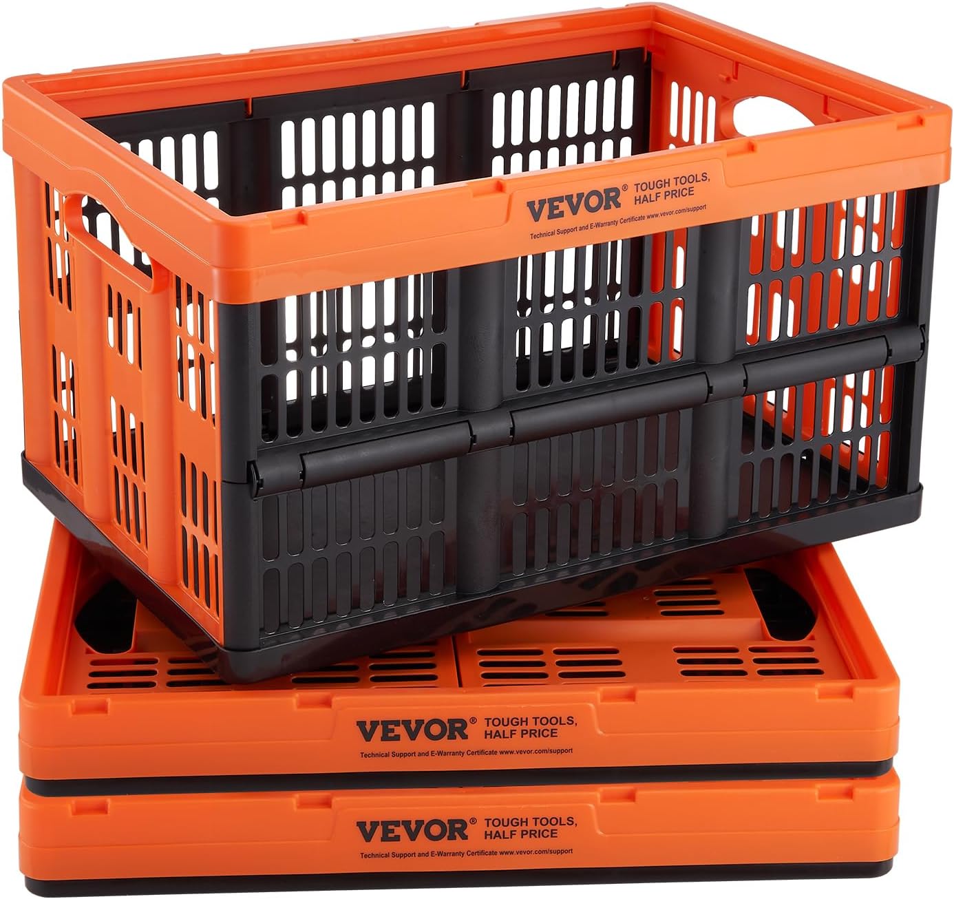 VEVOR 45 liter collapsible milk crates three pack