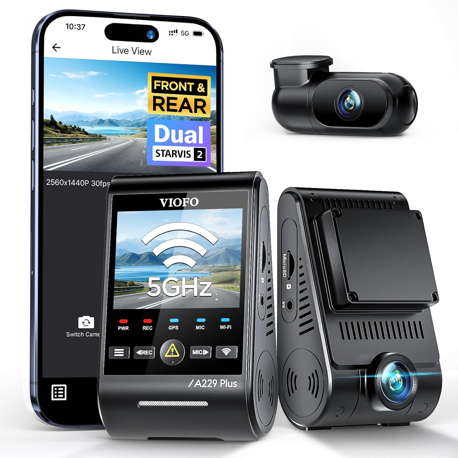 VIOFO A229 Plus front and rear dash cam