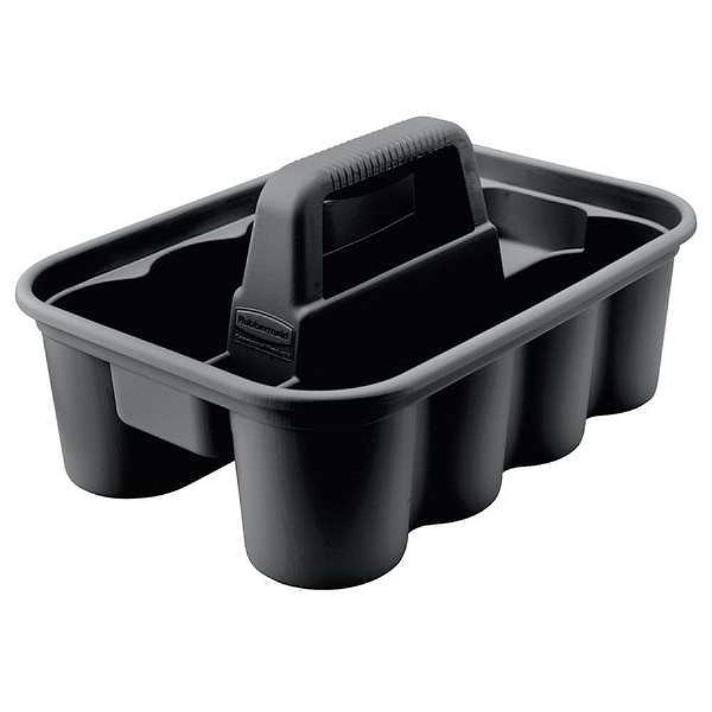 Rubbermaid Commercial rigid carry caddy used as a stable drink carrier