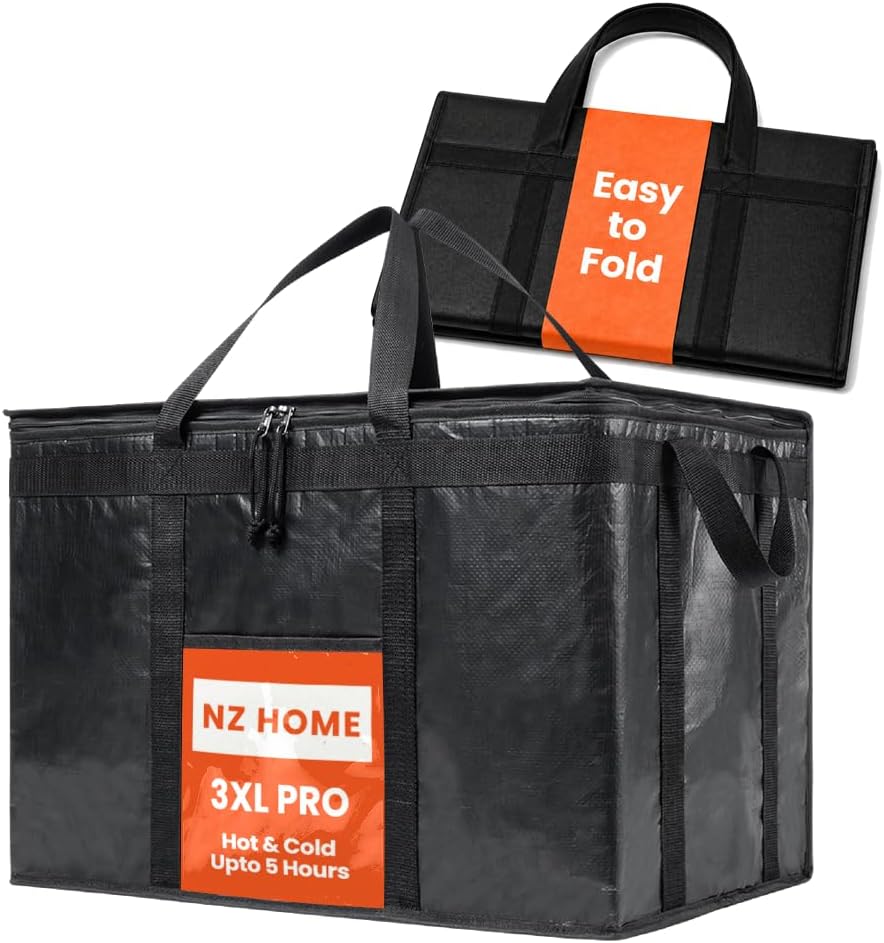 NZ Home PRO 3XL insulated food delivery bag for groceries and hot or cold food